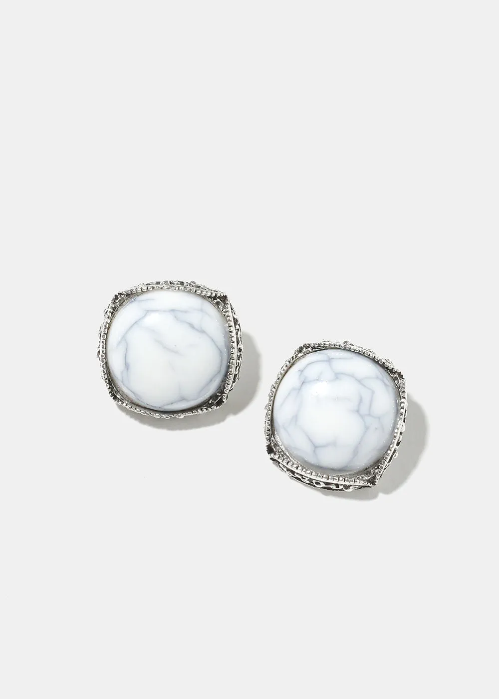 Marbled Square Earrings