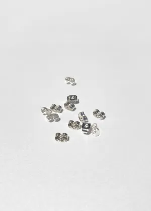 Miss A Earring Backs 12 pcs Butterfly - Silver