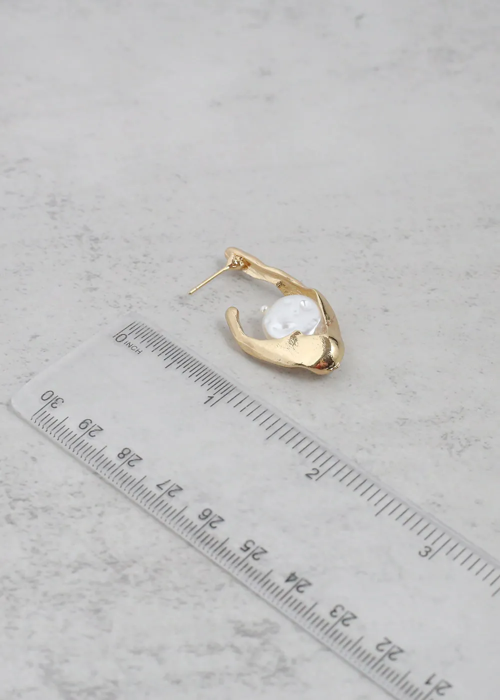 Modern Textured Pearl Dangle Earrings