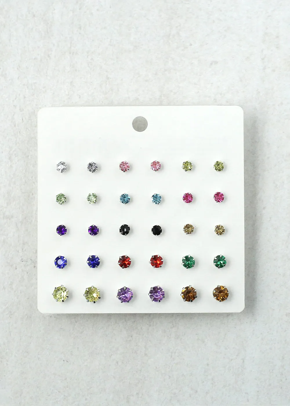 Multicolored Rhinestone Stud Earrings