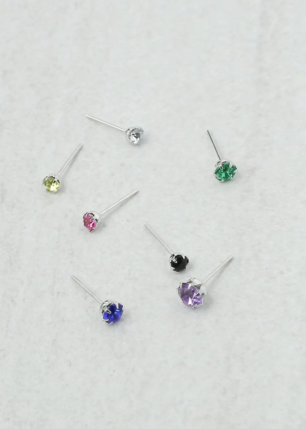 Multicolored Rhinestone Stud Earrings