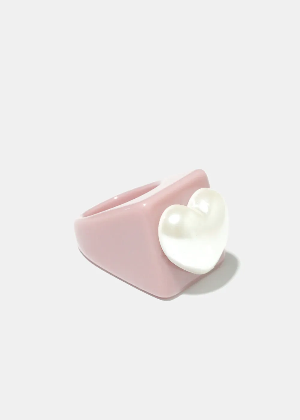Neutral Pearl Heart Ring