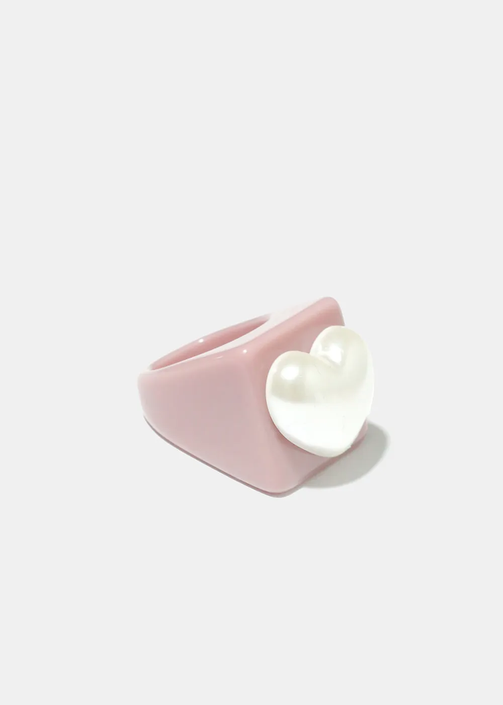 Neutral Pearl Heart Ring