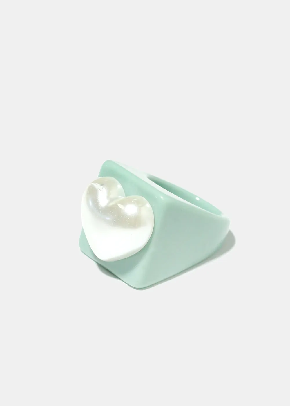 Neutral Pearl Heart Ring