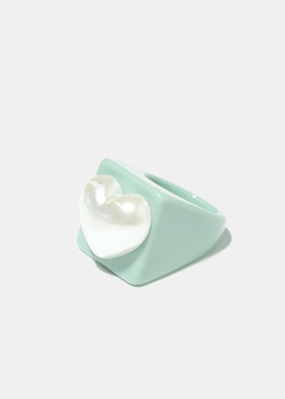 Neutral Pearl Heart Ring