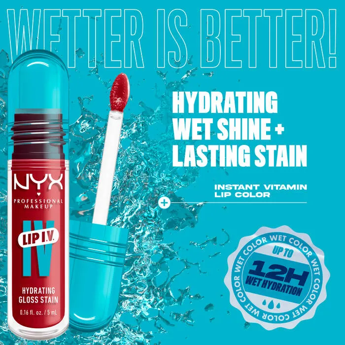 NYX PROFESSIONAL MAKEUP LIP I.V. HYDRATING LIP GLOSS STAIN (10 BERRYTHIRSTY)