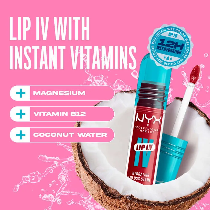 NYX PROFESSIONAL MAKEUP LIP I.V. HYDRATING LIP GLOSS STAIN (10 BERRYTHIRSTY)