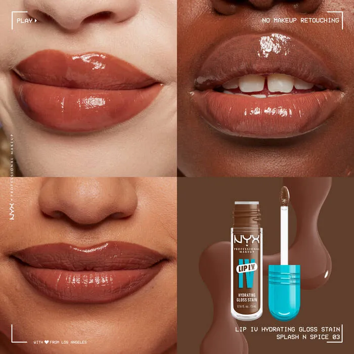 NYX PROFESSIONAL MAKEUP LIP I.V. HYDRATING LIP GLOSS STAIN (3 splash n spice)