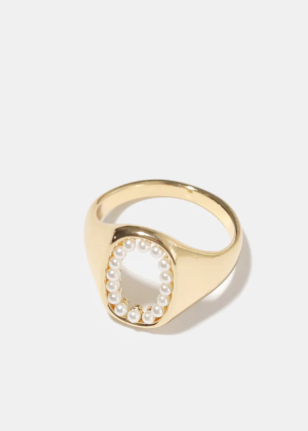 Open Pearl Signet Ring