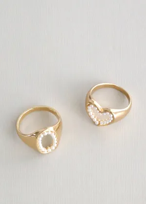 Open Pearl Signet Ring