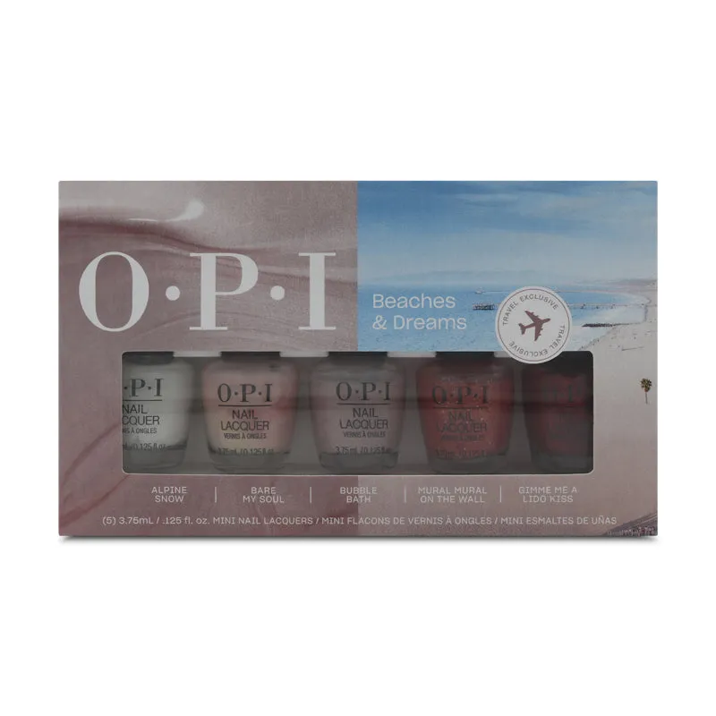 OPI Beaches & Dreams Nail Polish Set - 5 Mini Bottles (Blemished Box)