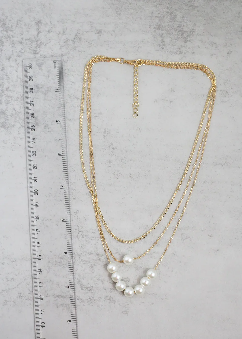 Pearl Layered Necklace & Earring Set