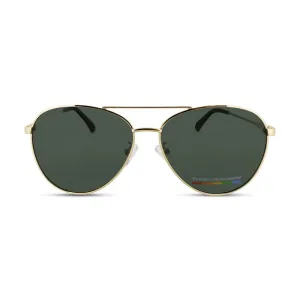 Polaroid Gold & Green Pilot Men's Sunglasses PLD 4142 (No Case)