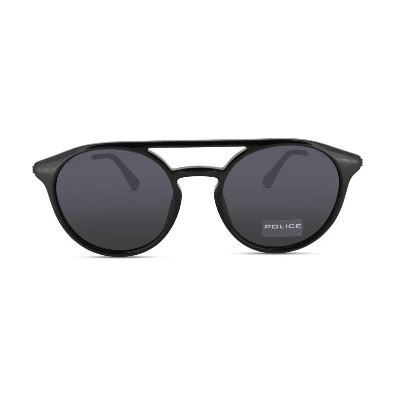 Police Black Havana Round Men's Sunglasses Clint 1 SPL722 (No Case)