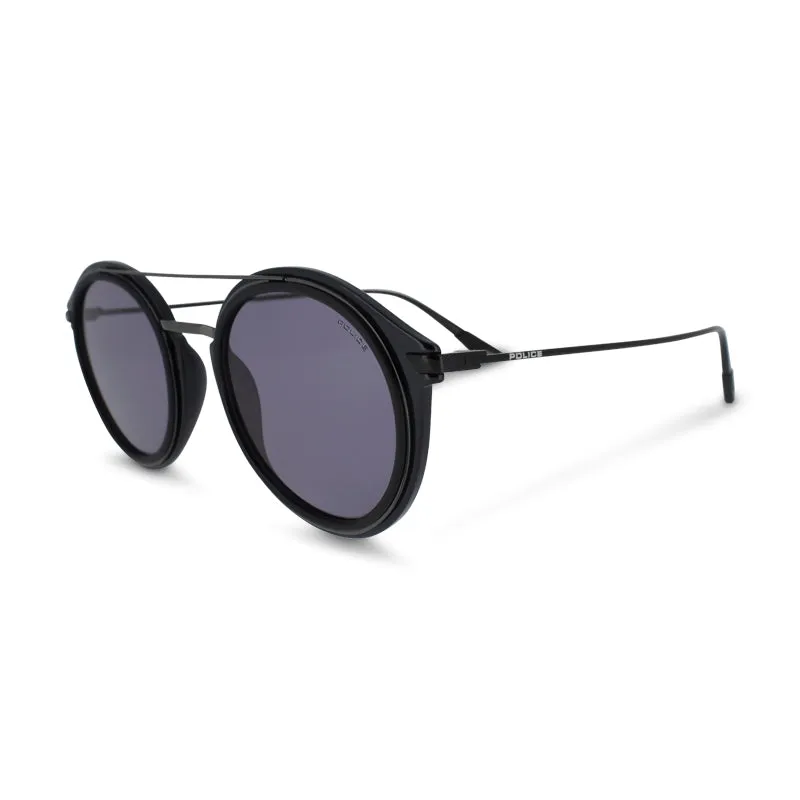 Police Black Round Men's Sunglasses SPL724 (No Case)