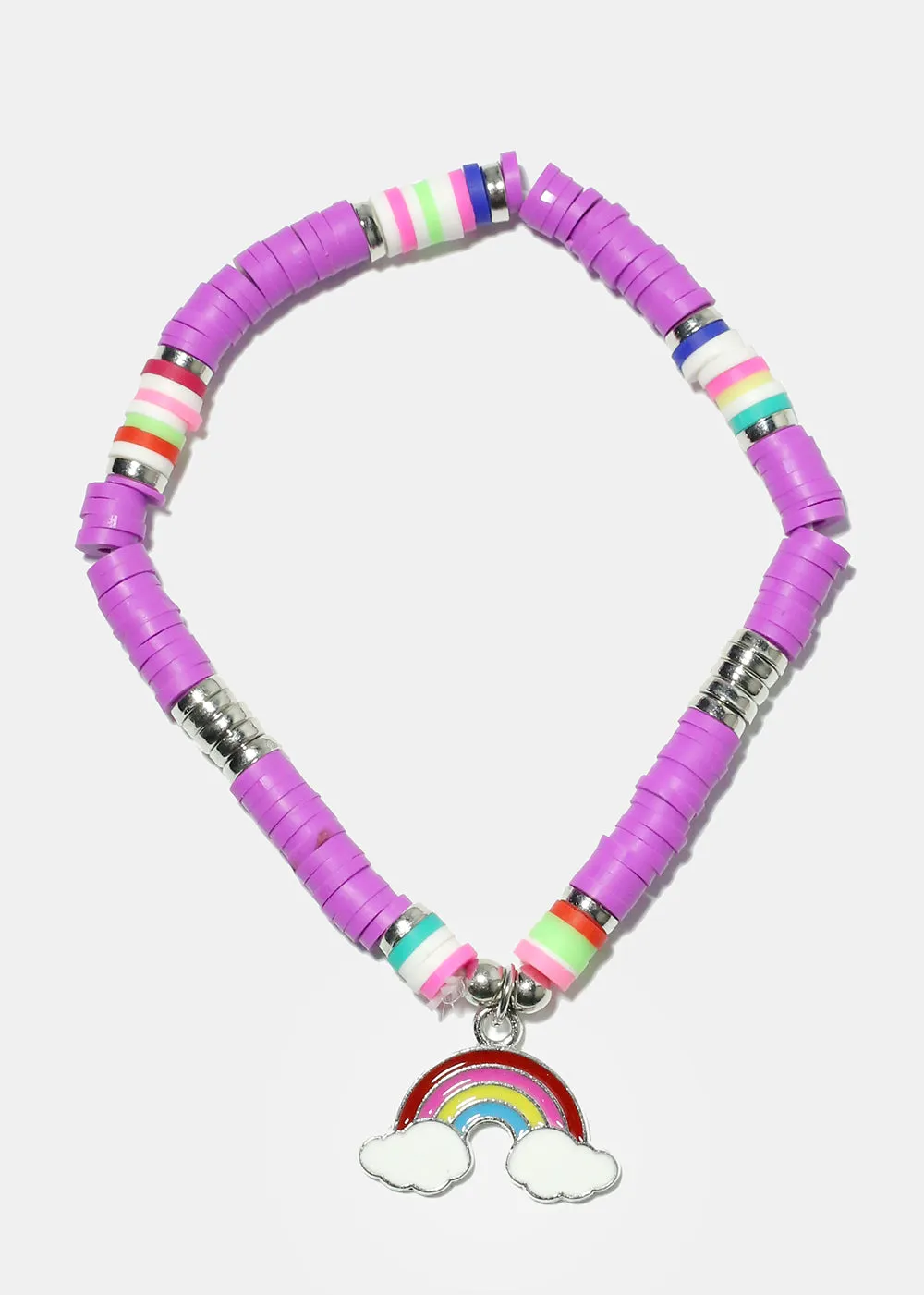 Rainbow Charm Beaded Bracelet