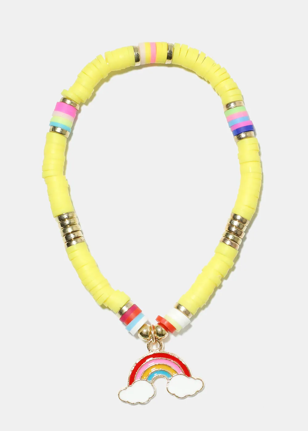 Rainbow Charm Beaded Bracelet