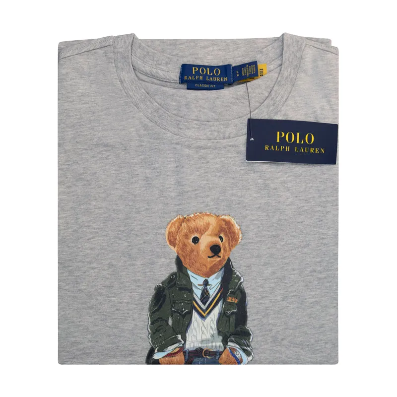 Ralph Lauren Polo Classic Fit Polo Bear Jersey T-Shirt Grey For Him