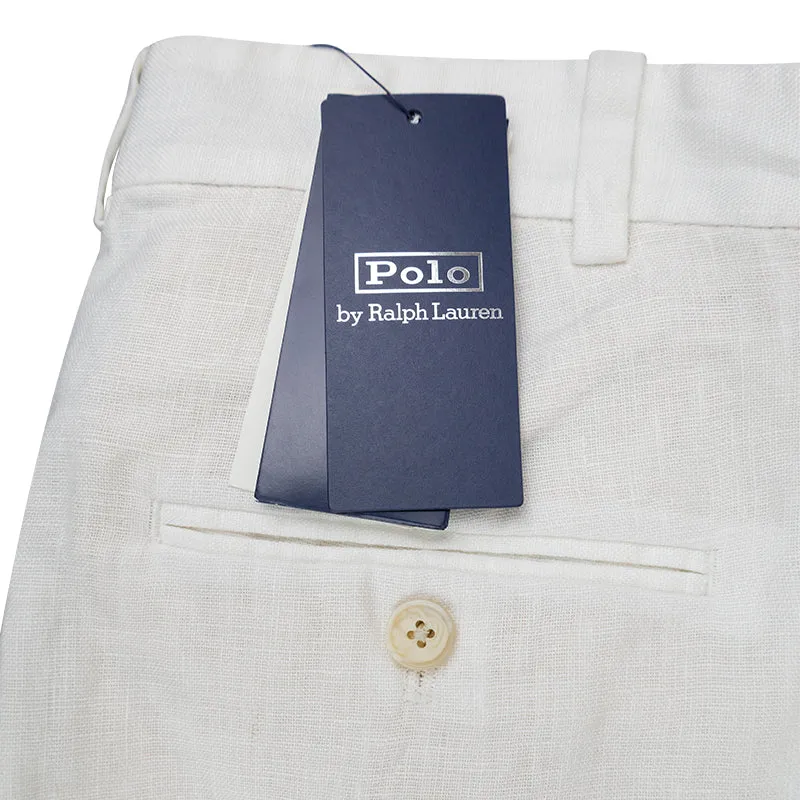 Ralph Lauren Polo Linen-Blend High-Waisted Shorts White Women's