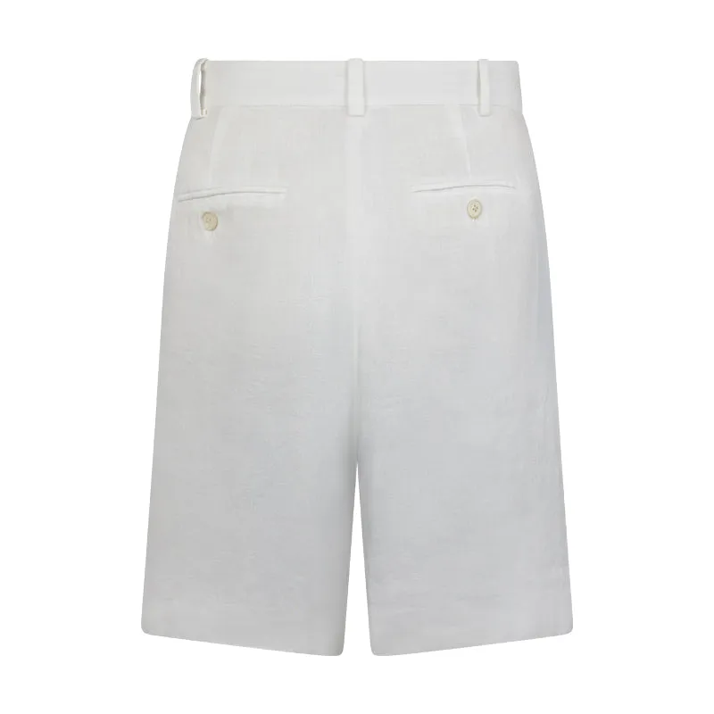 Ralph Lauren Polo Linen-Blend High-Waisted Shorts White Women's