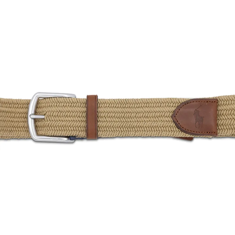 Ralph Lauren Polo Men's Belt Braided Leather Trim - 35mm Large