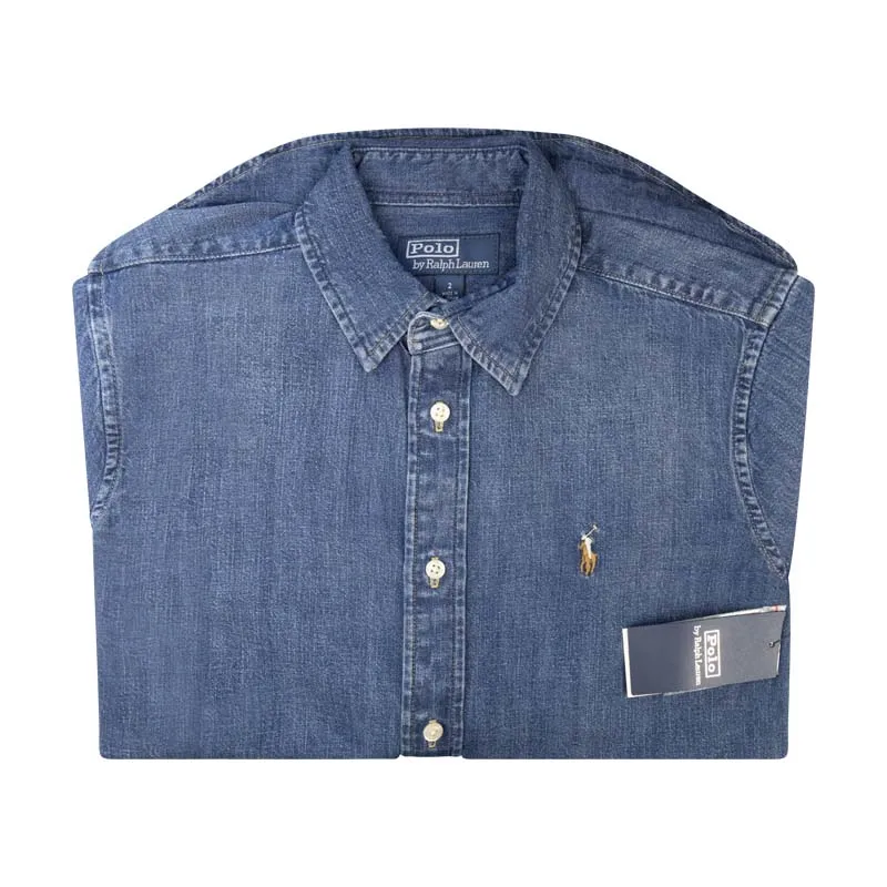 Ralph Lauren Polo Slim Fit Denim Blue Shirt Women's