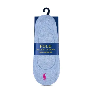 Ralph Lauren Polo Sneaker Liner Socks 3x Assorted One Size Womens
