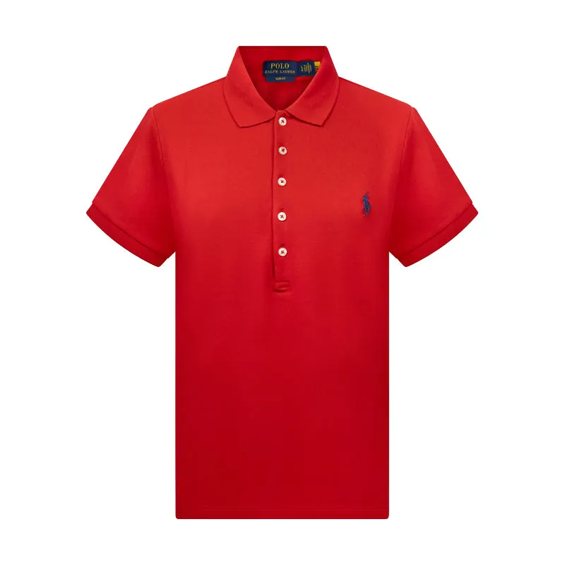 Ralph Lauren Polo Women's Slim Fit Stretch Polo Shirt Red