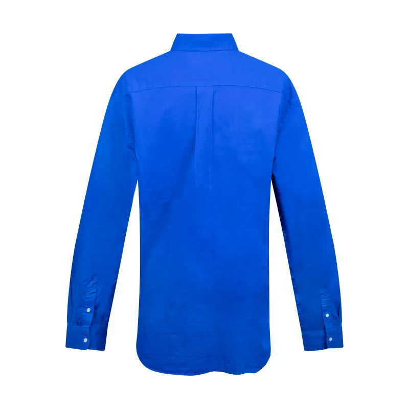 Ralph Lauren Slim Fit Cotton Blouse Shirt Blue Women's