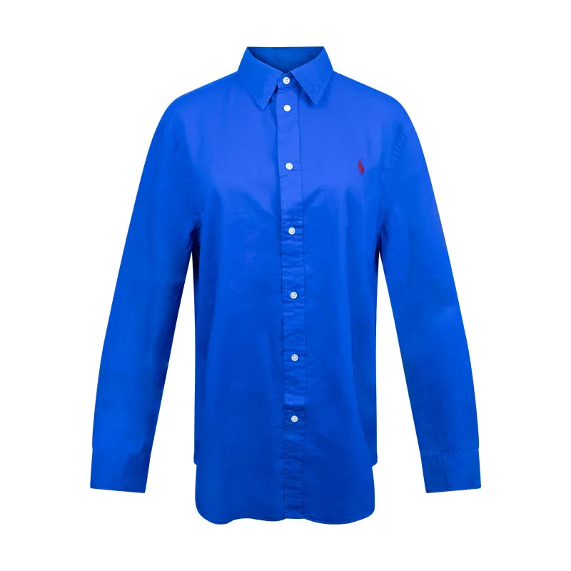 Ralph Lauren Slim Fit Cotton Blouse Shirt Blue Women's