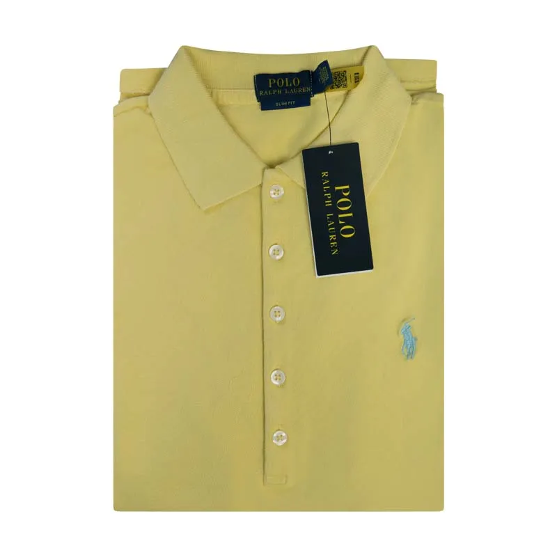 Ralph Lauren Slim Fit Stretch Polo Shirt Yellow Women's