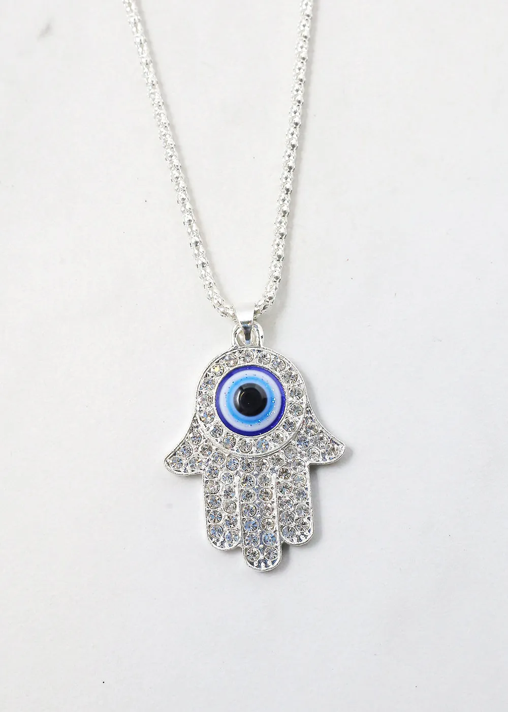 Rhinestone Hamsa Hand Necklace