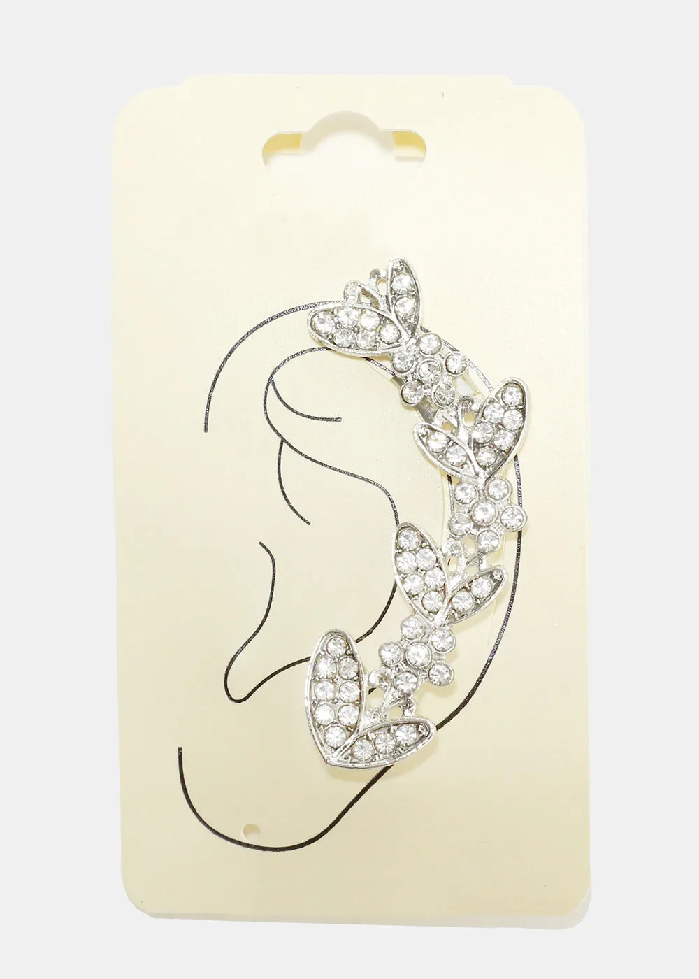 Rhinestone Leaf Earcuff