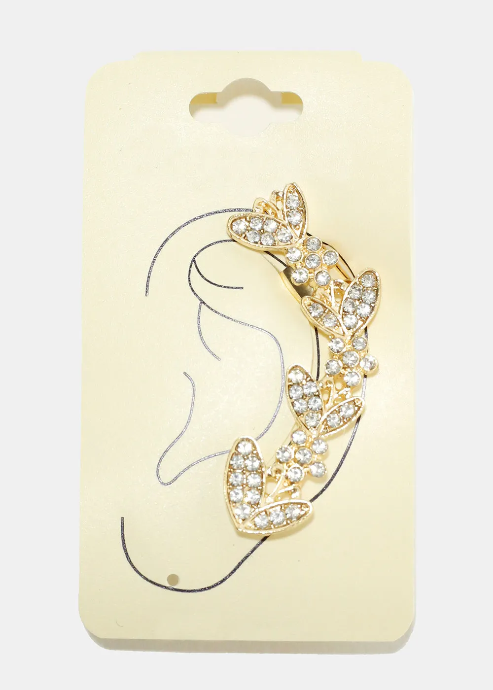 Rhinestone Leaf Earcuff