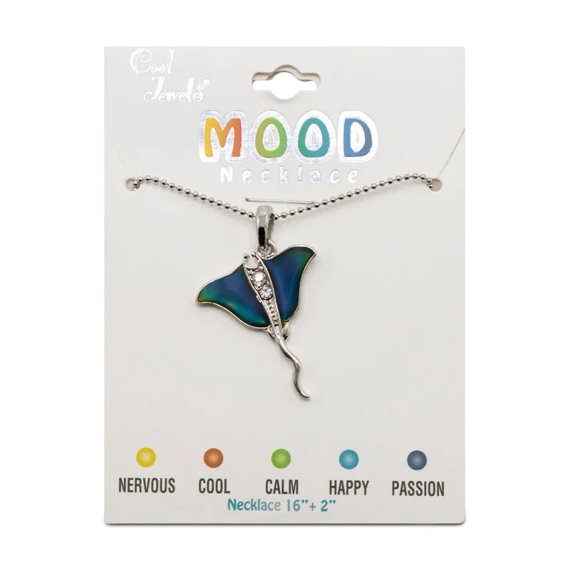 Rhinestone Stingray Mood Necklace By Cool Jewels - Job Lot (23 Necklace)