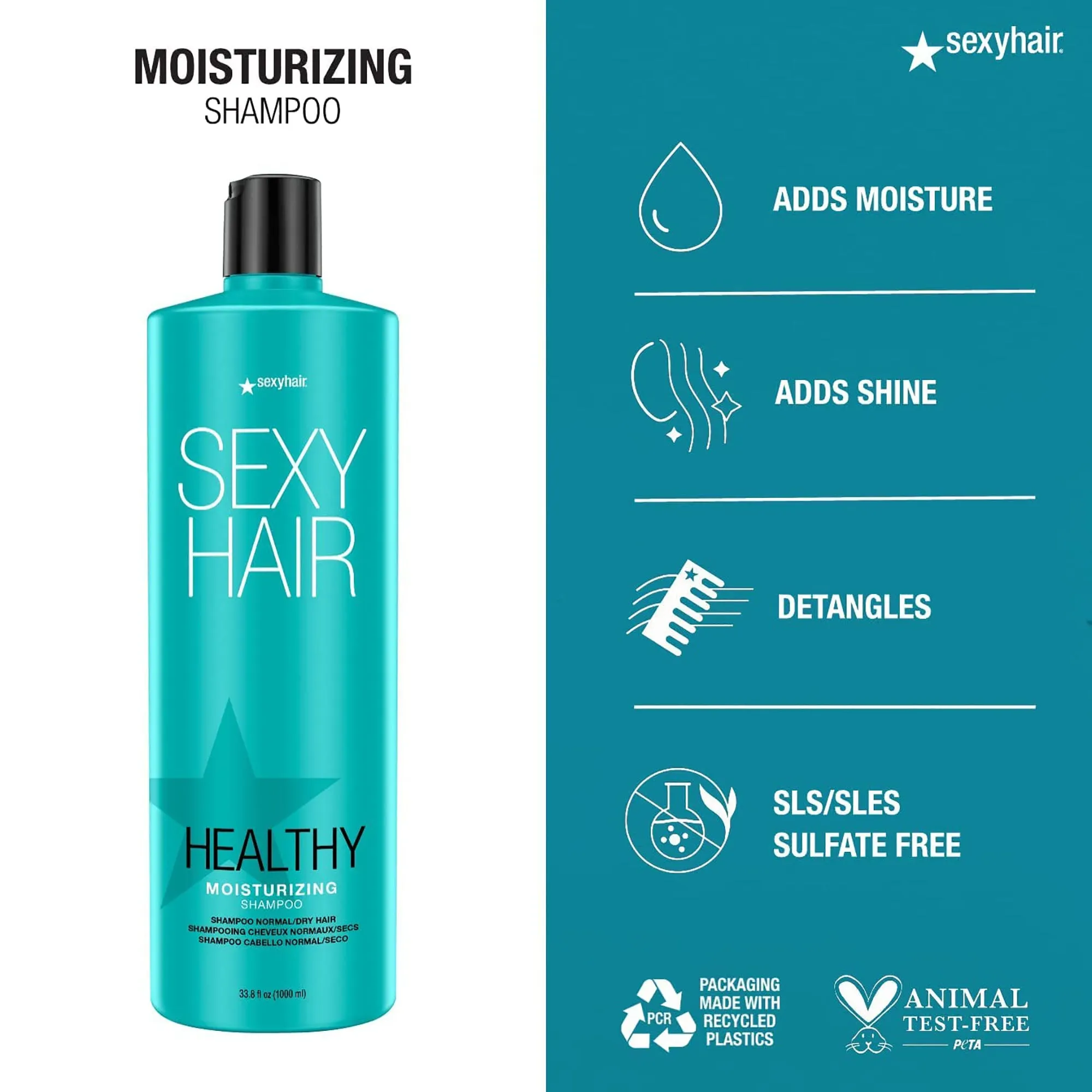 Sexy Hair Healthy SexyHair Moisturizing Shampoo and Conditioner Liter Duo