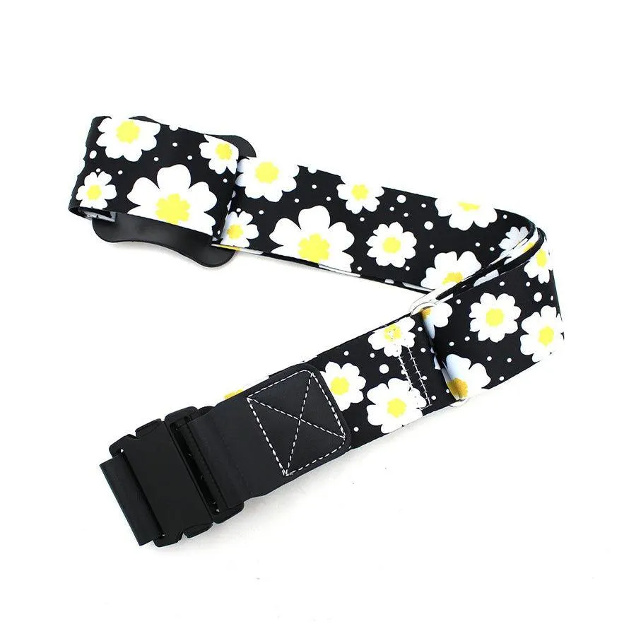 SIFFLER Luggage Belt Modern Flower Black/White  (160g)