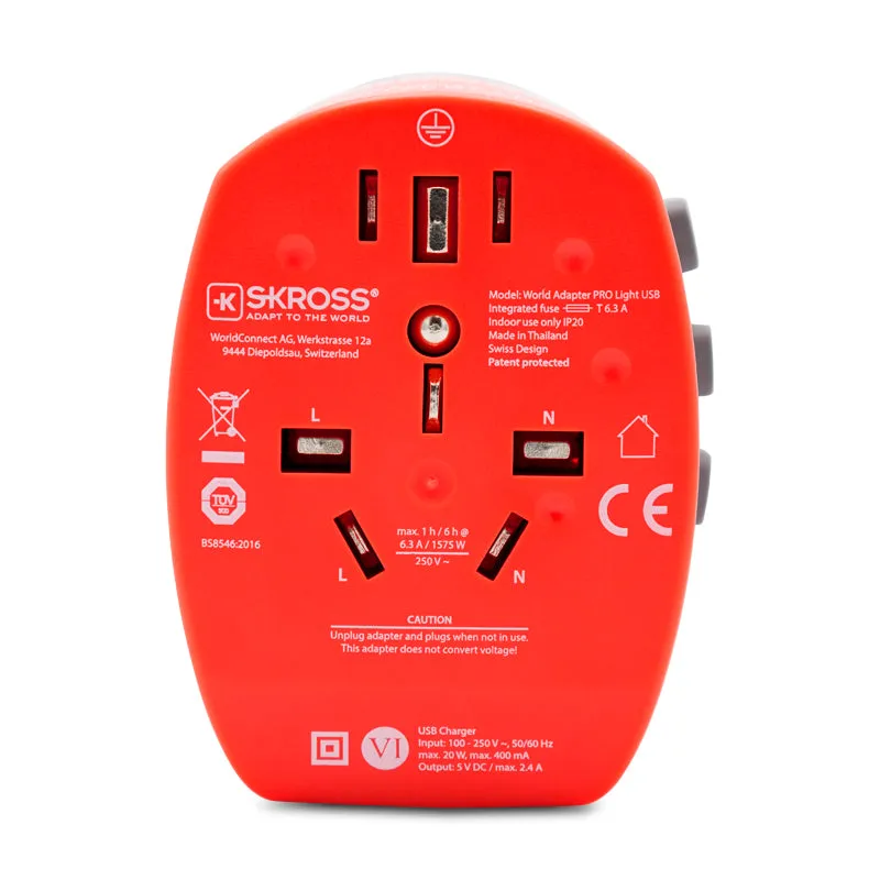 Skross Travel Adapter Worldwide 3 x USB Ports