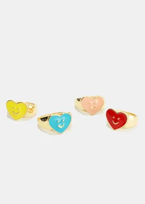 Smiley Colored Enamel Ring