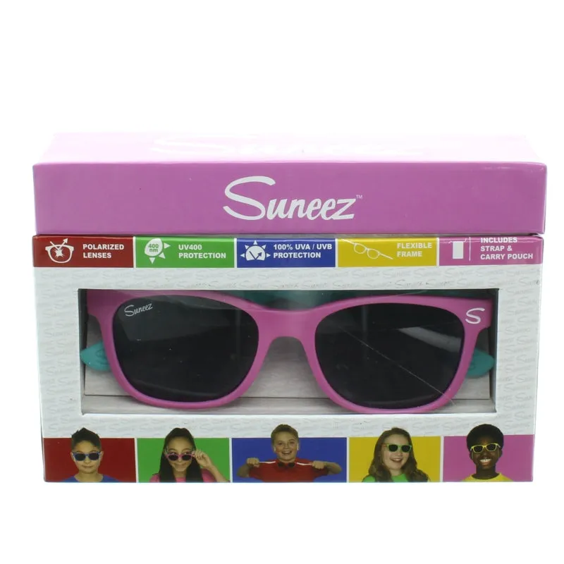 Suneez Polarised Flexible Kids Sunglasses Pink & Turquoise