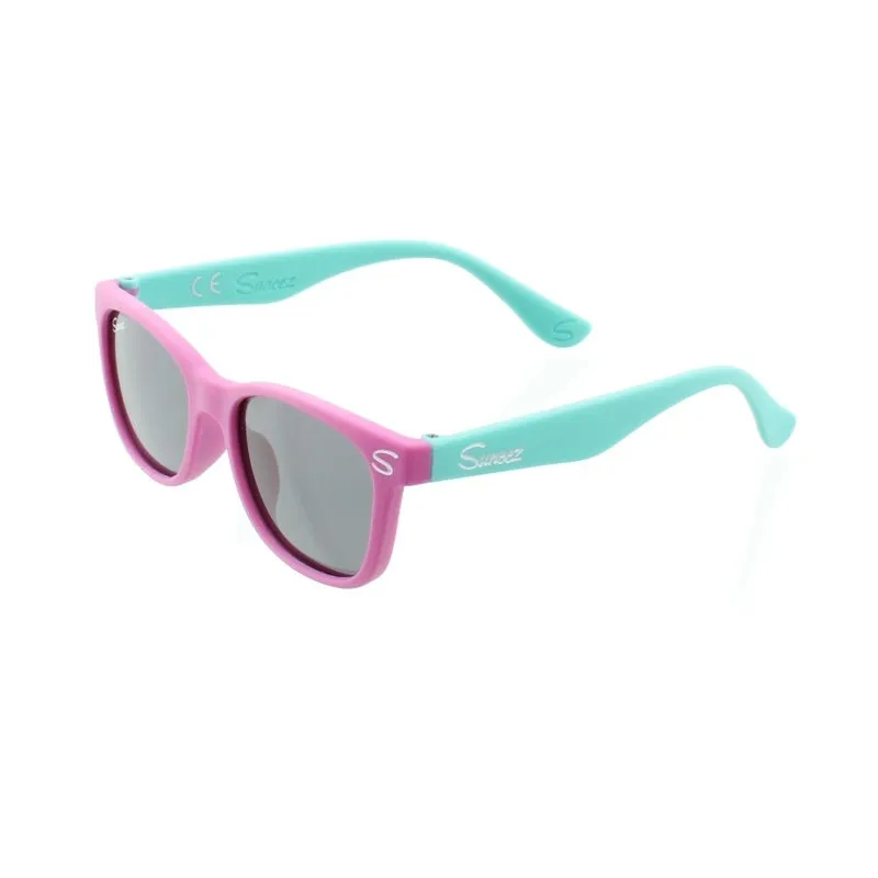 Suneez Polarised Flexible Kids Sunglasses Pink & Turquoise
