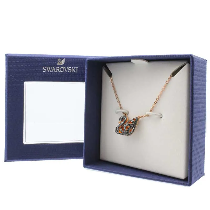 Swarovski Facet Swan Two-Tone Rose Gold Necklace