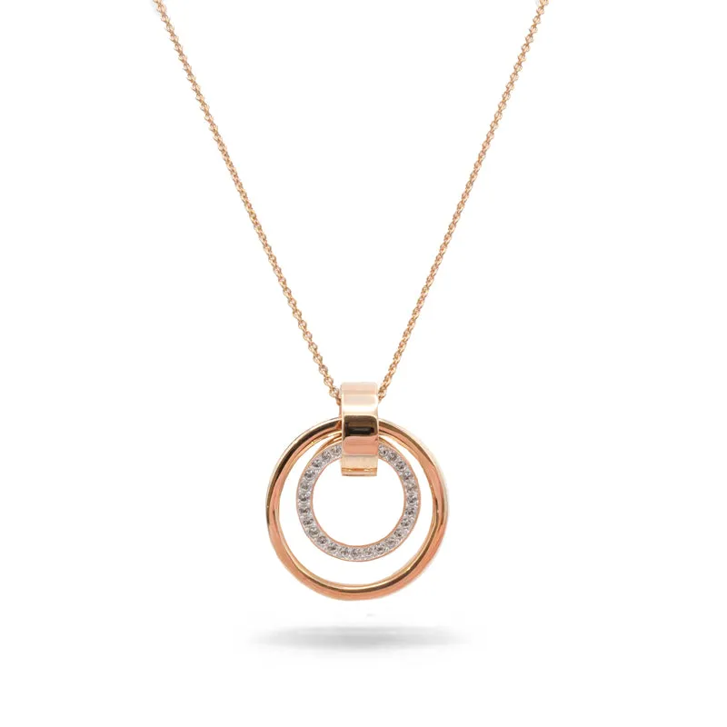 Swarovski Hollow Collection Circle Rose Gold Necklace