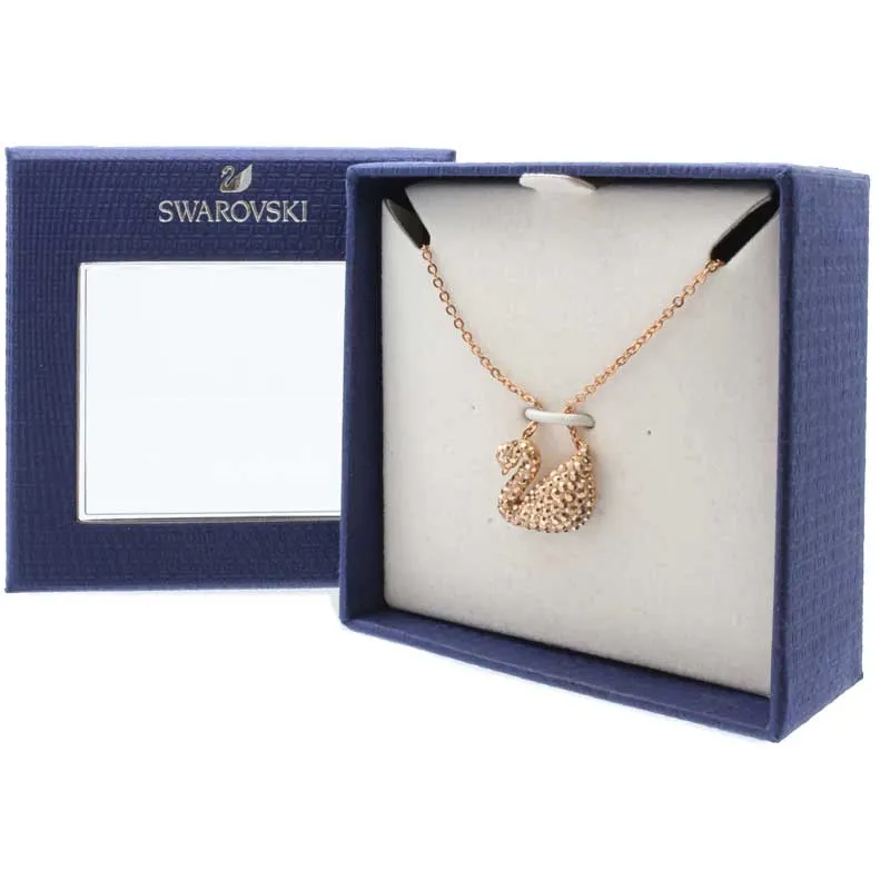 Swarovski Iconic Swan Rose Gold Crystal Necklace