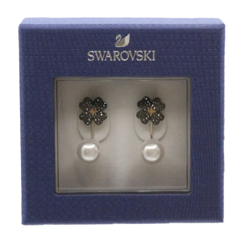 Swarovski Latisha Silver & Black Pearl Earrings