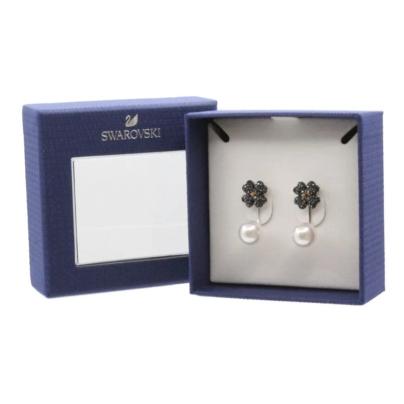 Swarovski Latisha Silver & Black Pearl Earrings