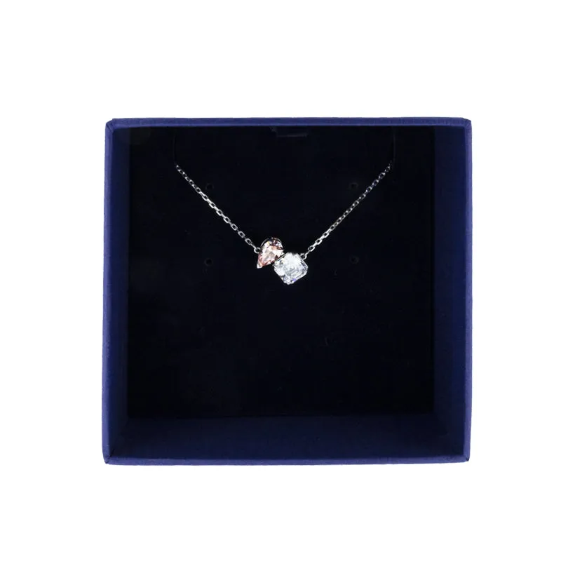 Swarovski Necklace Attract Soul Pink Rhodium Plated