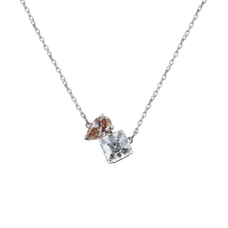 Swarovski Necklace Attract Soul Pink Rhodium Plated