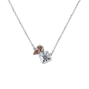 Swarovski Necklace Attract Soul Pink Rhodium Plated