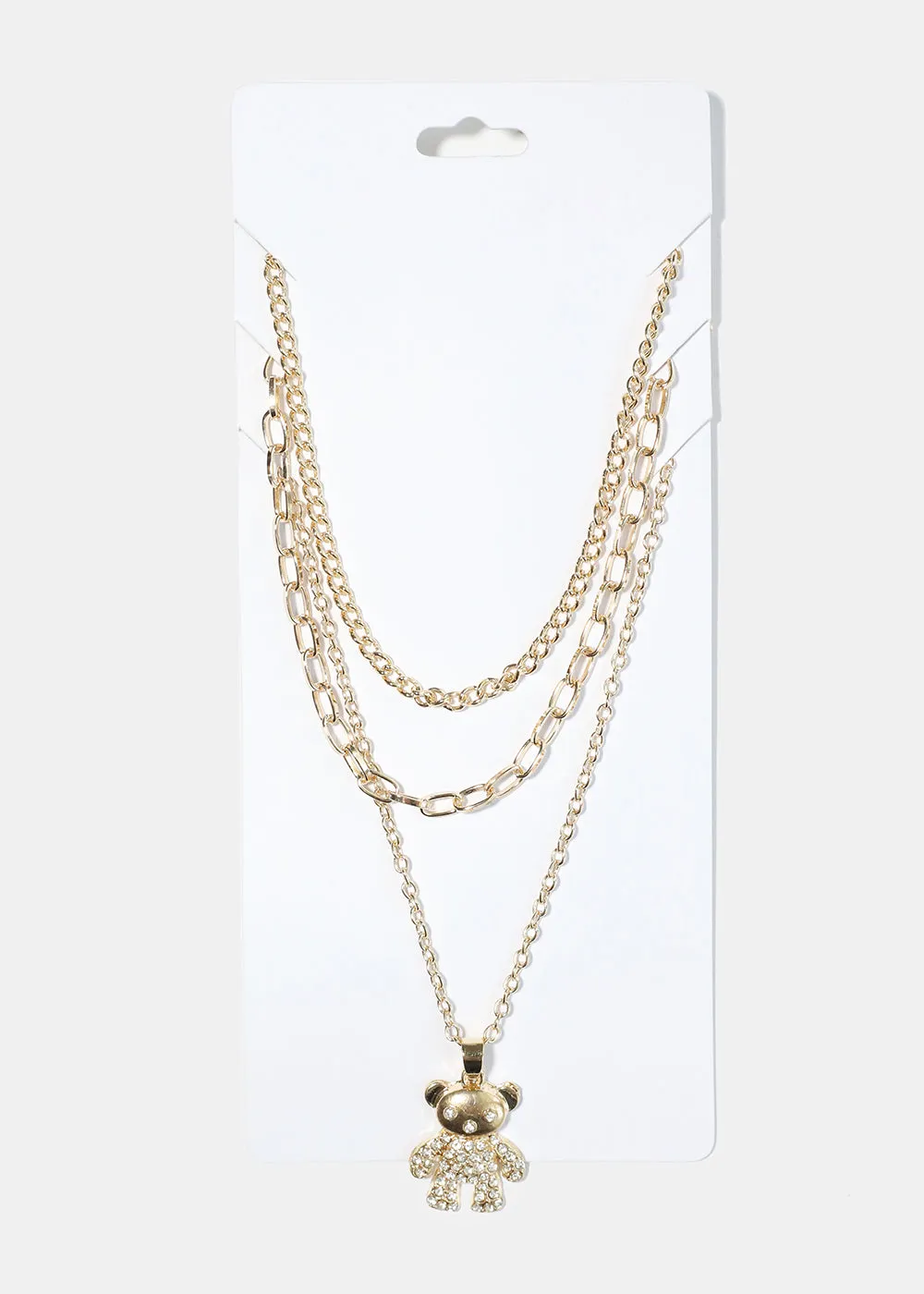 Teddy Bear Layered Necklace